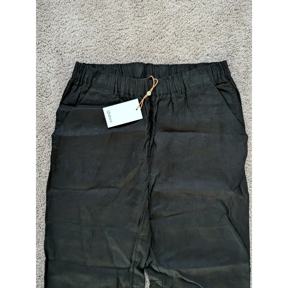 Quince 100% European Linen Pants Womens Medium Black (Fits 30x24) NWT